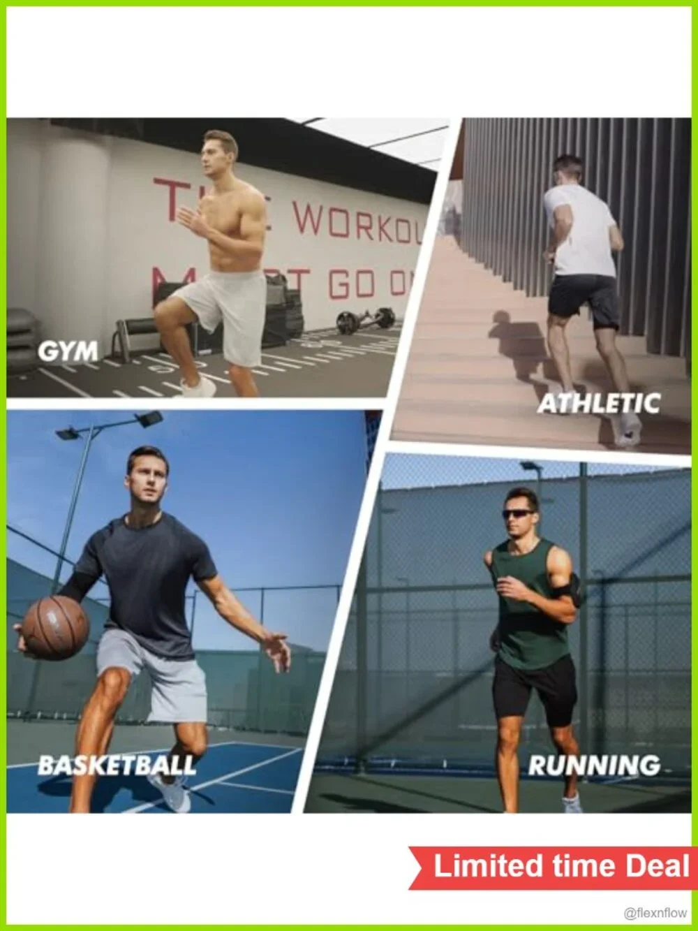 7 Pack Men's Athletic Shorts with Pockets Quick Dry Gym Workout